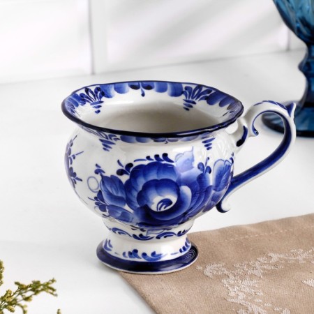 Cup "Grace", 13.5 × 10 × 9 cm, gzhel