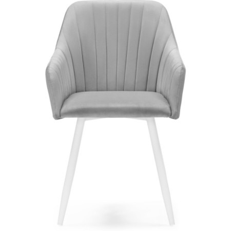 Slame Slam Metal Carcass stool, metal/velor, white/gray 53x64x83 cm-2