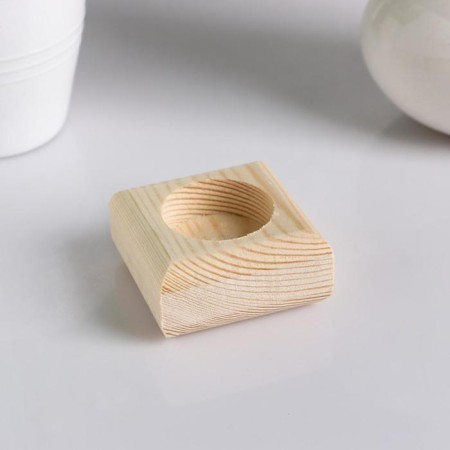 Square wooden candlestick "Square", array, 6 × 6 × 3 cm-1