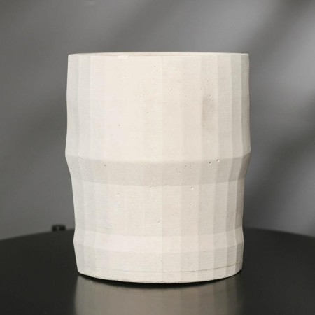 Kashpo polygonal "head", white color, 18 × 20 cm-4