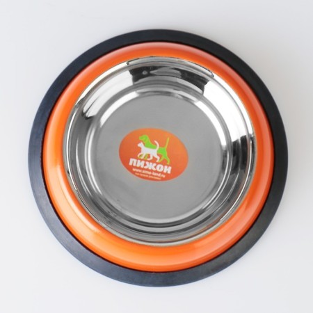 A bowl with a non -slip base is rounded color, 230 ml, orange-2