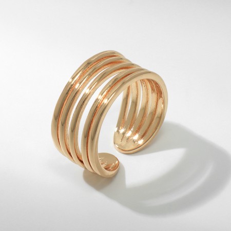 Ring Metal "Trend" three stripes, mini, gold, dimensionless color-2