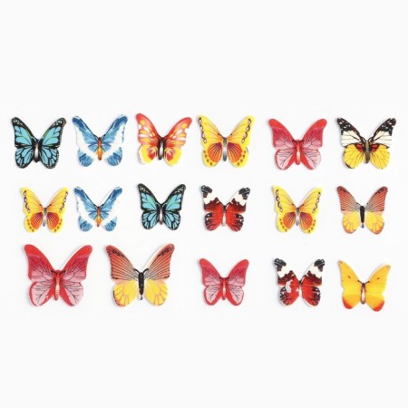 Waffle butterflies for decor of cupcakes, cake, mix, 15 pcs-1