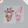 Sticker Plastic Rhubates "Wing butterfly and Pink Roses" 16x17 cm