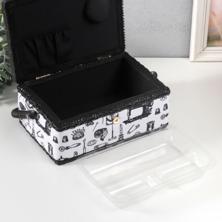 Casket for needlework "Sewing attributes" 24x16x11 cm-5