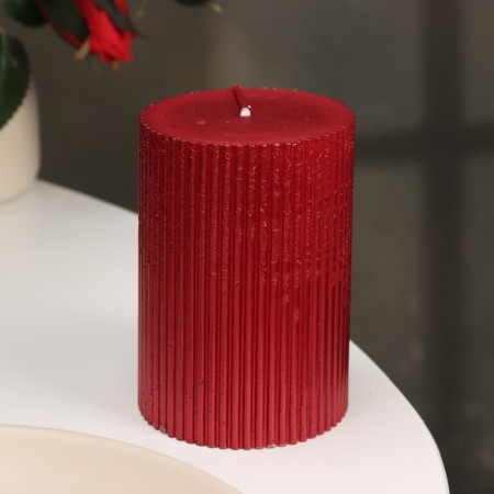 Candle "Relief", 7 × 10cm, red metal-1
