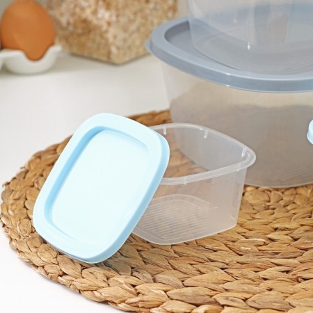A set of food containers Ricco, 4 pcs: 230 ml, 500 ml, 900 ml, 1.55 l, square, assorted color-5