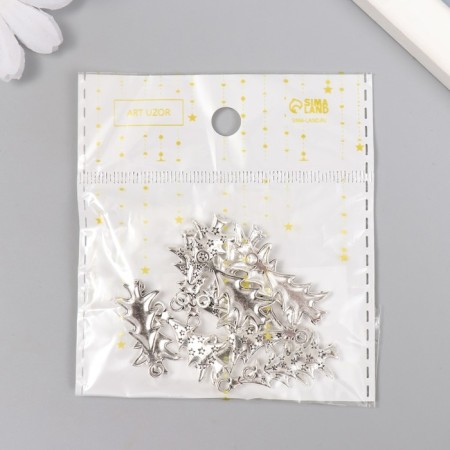 Decor for creativity Metal "Christmas tree with stars" silver 2.7x1.4 cm-4