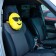 Pillow on the headrest Matech Smile Line, steep, 30 x 30 x 10 cm, yellow