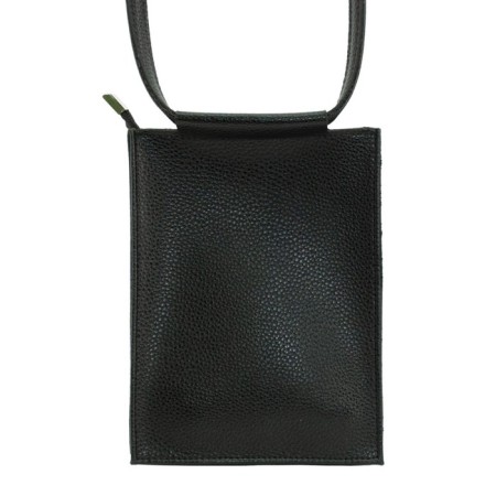 Bag women, genuine leather, black 20x4x15 cm-2