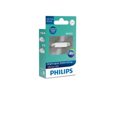 PHILIPS 12 V LED lamp, SV8.5-43/11, 1.0 W, 6000 K, Ultinon-1