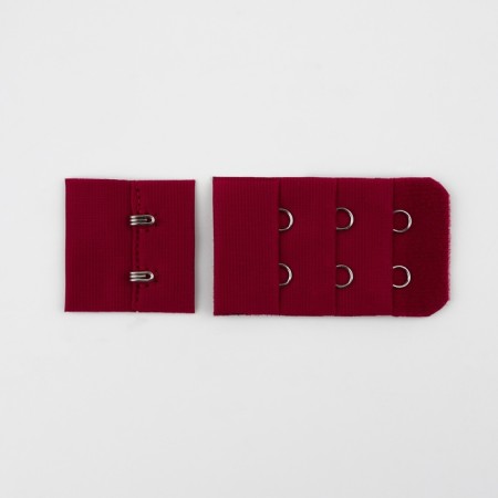 Flasp for a bra, 3 rows 2 hooks, 3 × 3 cm, 3 × 5 cm, 10 pcs, burgundy color-1