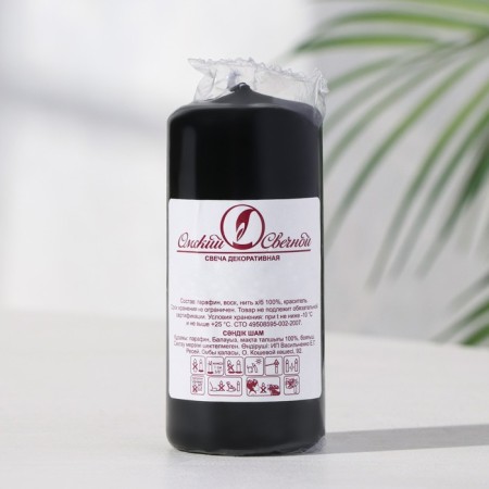 Candle - cylinder, 4x9 cm, 11 hours, 90 g, black-1