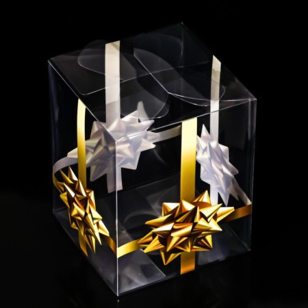 PVC folding box "Golden Bow", 12 x 12 x 15 cm-1