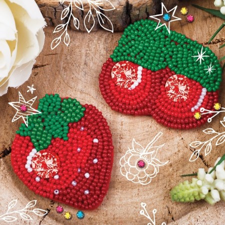 Beadwork. Berry brooch, set for creativity-2