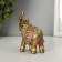 Souvenir Polystone "African Elephant in the Golden, Openland Popone" MIX 8.5x7x3 cm