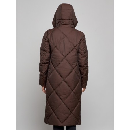 Coat insulated winter female, size 46, dark brown color-6