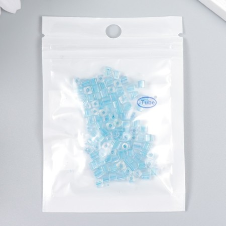 Glass beads 6/0 "Cube. Translucent. Blue" 10 g-2