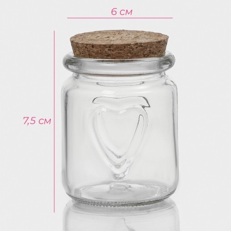Glass jar for spices with a cork lid "Parfa", 135 ml, 6 × 7.5 cm-1