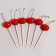 Skewers "Cherry", in the set 6 pieces, the color is red