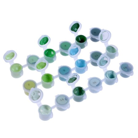 A set of acrylic paints "Greens", 18 colors-2