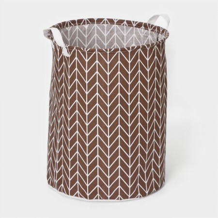 Basket Besnaya textile "Zigzag", 35 × 35 × 45 cm, brown color-2