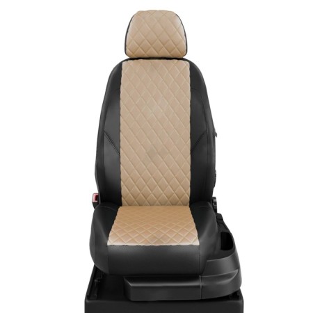 Autorekhly for Honda Civic 8 since 2006-2011, sedan, perforation, eco-leather, beige color, black