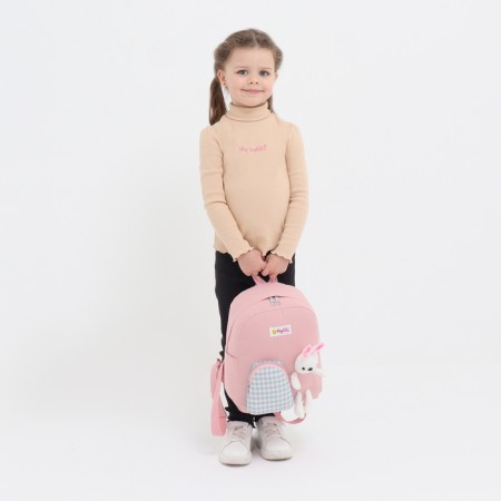 Baby backpack on lightning, 3 outer pockets, pink color-2
