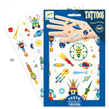 A set of luminous tattoos Djeco "Cosmos"