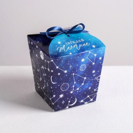 Bonbonniere box, gift packaging, “make a desire”, 7.5 x 8 x 7.5 cm