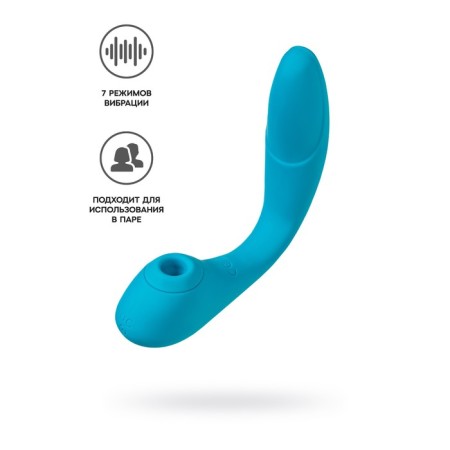 Multifunctional vibrator L’Eroina Cycla, 20 cm, silicone, blue color