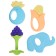 A set of silicone teeters "Blue Boxing", with a rattle, 4 pcs., In the case, crumb I