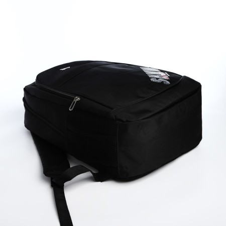 Young backpack from textiles with lightning, 4 pockets, black/red color-4