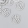 Decor "HB" on a glue base, silver color 3 × 2.5 cm (set 12 pcs)