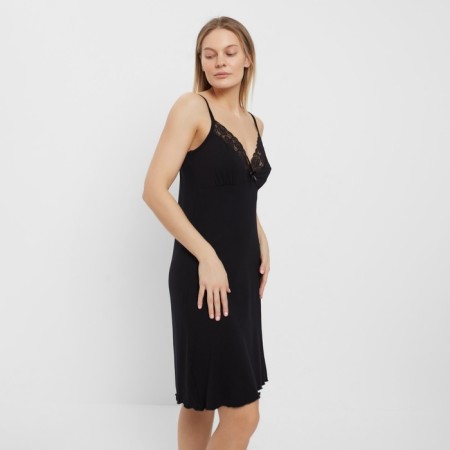 Night shirt female "feeling", black color, size 48-5