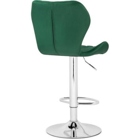 Barrier stool Porch metal/velor, chrome/green 46x49x88 cm-3