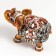 Souvenir Polystone "Bronze Elephant in Silver Popone with Mirrors" 9.5x5x7 cm
