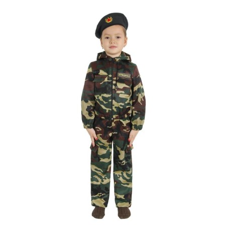 Carnival costume "Special Forces", jacket, trousers, berets, height 146 cm, river 38