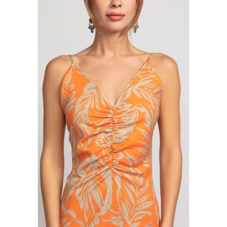 Sarafan female, size 46, orange color-1