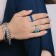 Ring set 3 pieces “shapes”, color white, blue, green, dimensionless