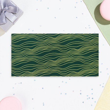 Money envelope "Universal" green ornament, 16.5 x 8 cm-1