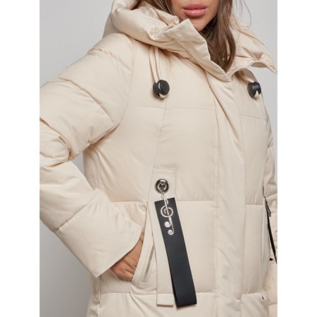 Coat insulated winter female, size 42, light-beige color-9