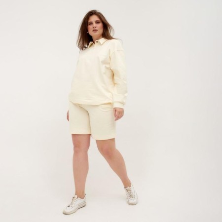 Women's costume (jumper, shorts) minku: Casual Collection Ecrew color, size 52-2