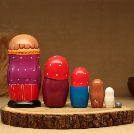 Nesting doll "Turnip", plot, 6 puppet, 16 cm, mix-1