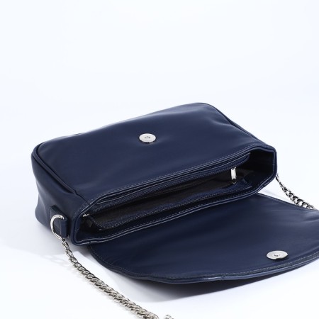 Richet bag on a magnet, outer pocket, long belt, blue color-4