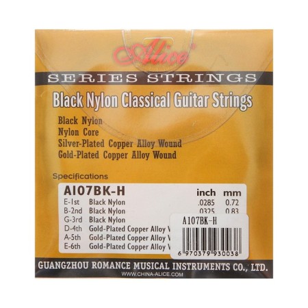 Strings for the classic guitar Alice A107BK, black nylon-5