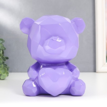 Pigpine Plastic "Bear with Heart" Lilac 14.5x14x17 cm