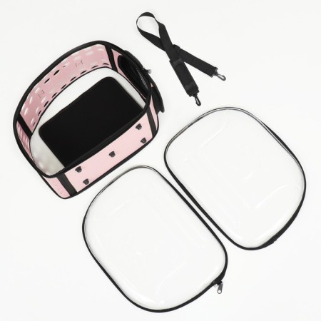 Carriage for animals is transparent, 42*32*28 cm, pink-13