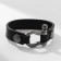 Bracelet Leather "Millennium" on the castle, black color