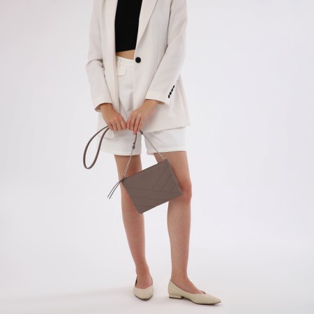 Women's bag with lightning, beige color-8